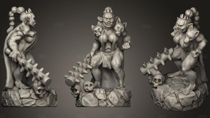 An Orc Queen 3d stl for CNC